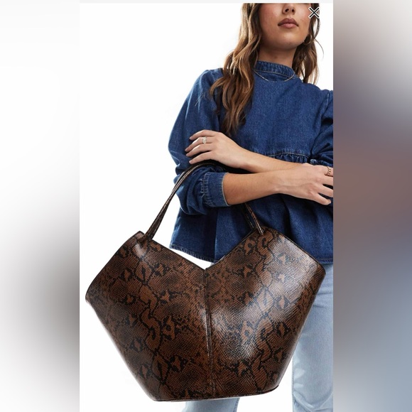 Brown Snake Shopper Tote Bag - Picture 1 of 6